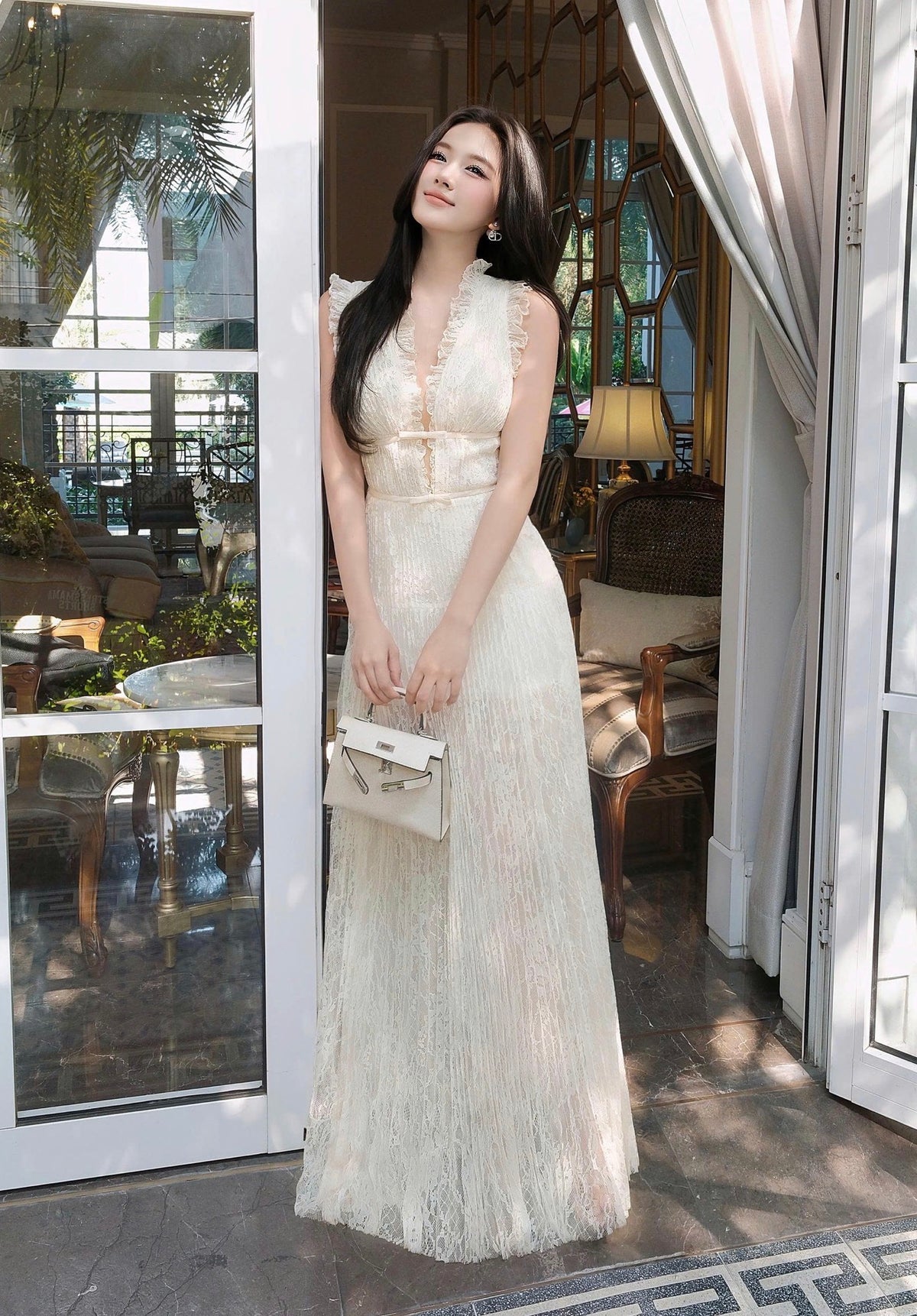 Rosewater Lace Maxi Dress
