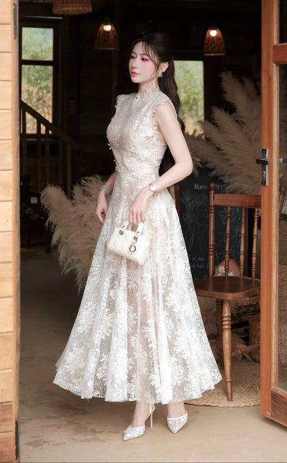 Ivory Snowflake Maxi Dress