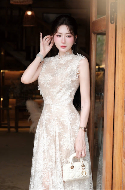 Ivory Snowflake Maxi Dress