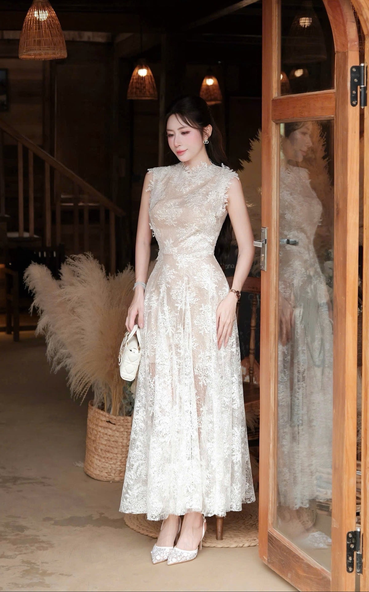 Ivory Snowflake Maxi Dress