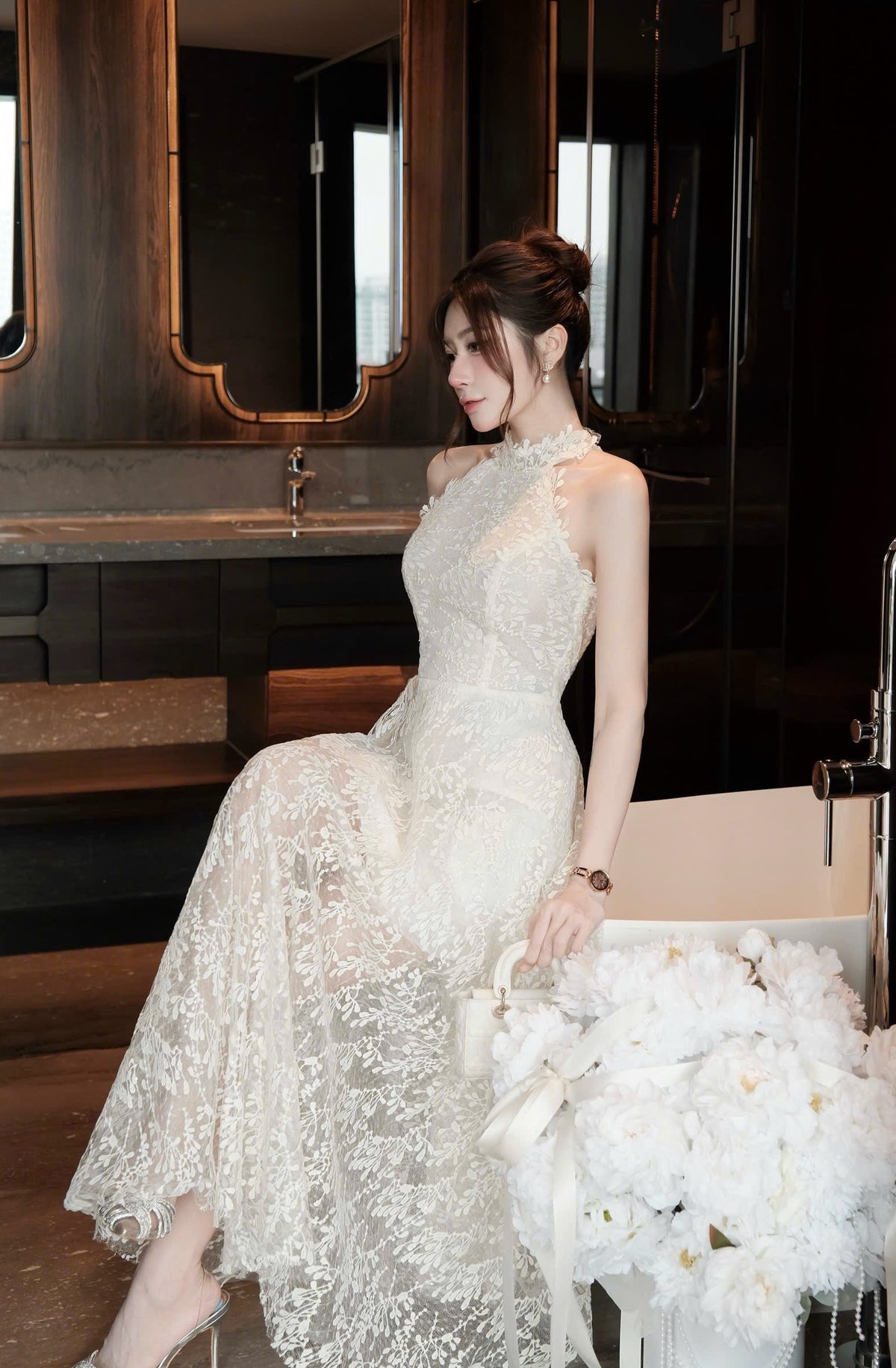 Seraphina Ivory Lace Gown