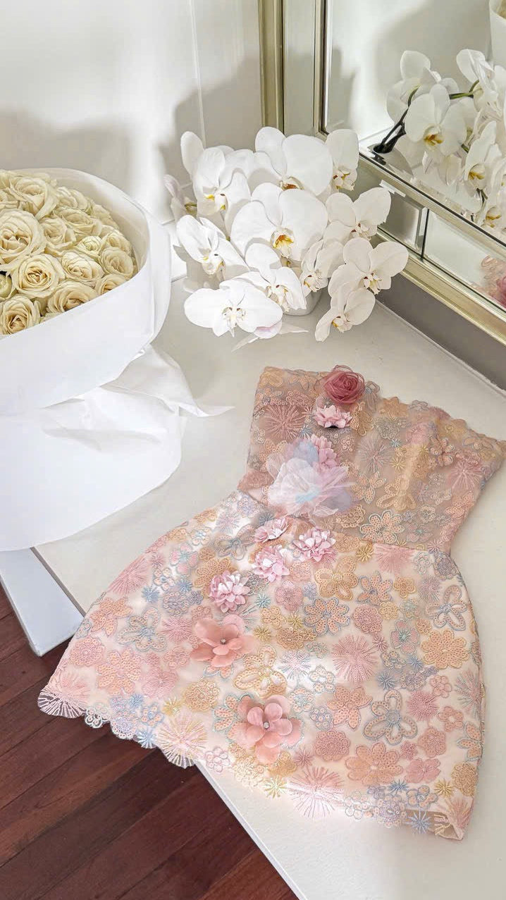 Pastel Bloom Mini Dress